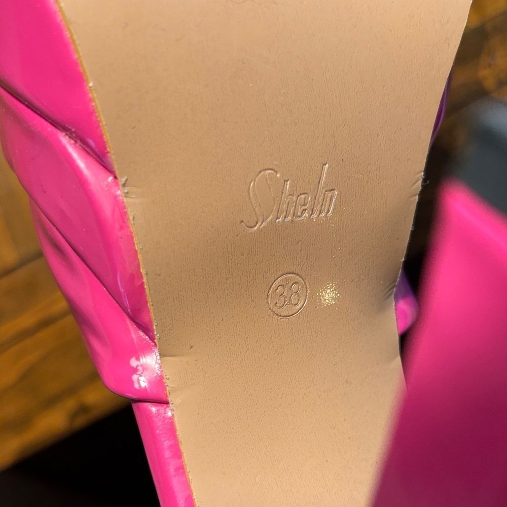 🆕 Hot Pink Rhinestone Platform Heels - Picture 7 of 15